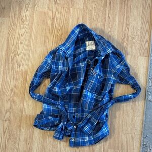 Hollister Blue Plaid Button Down Shirt